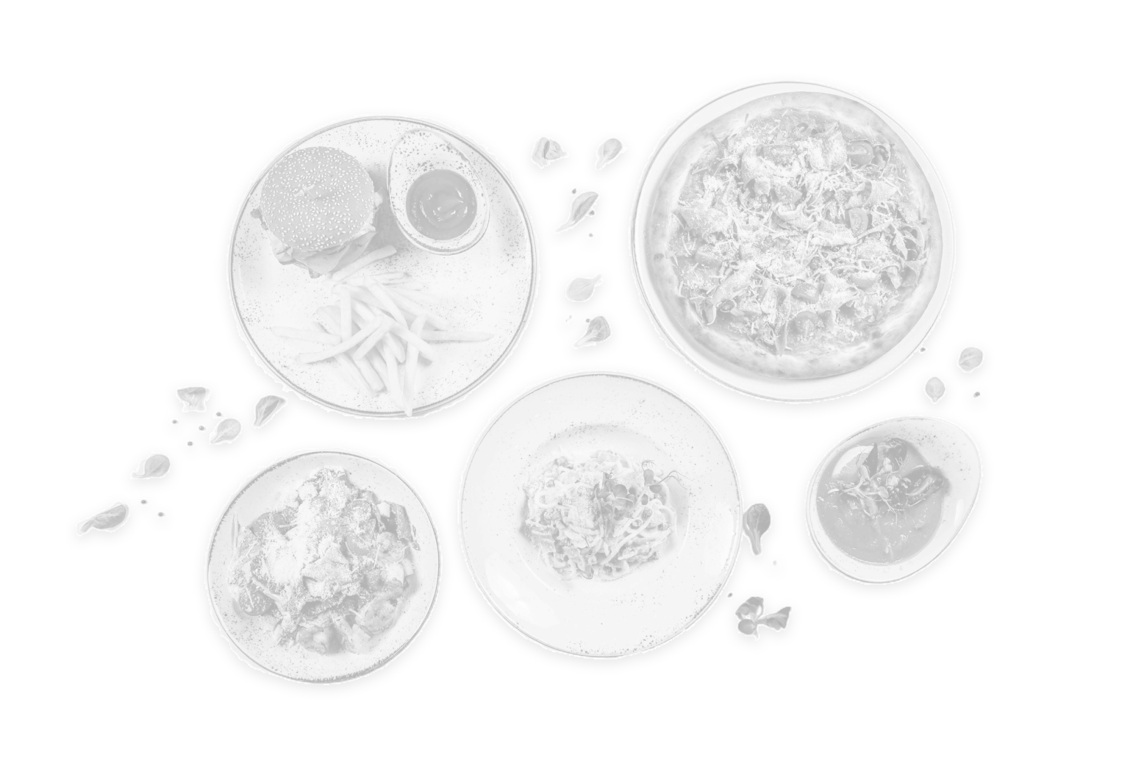 Top view various delicious tasty fresh food wooden white surface 